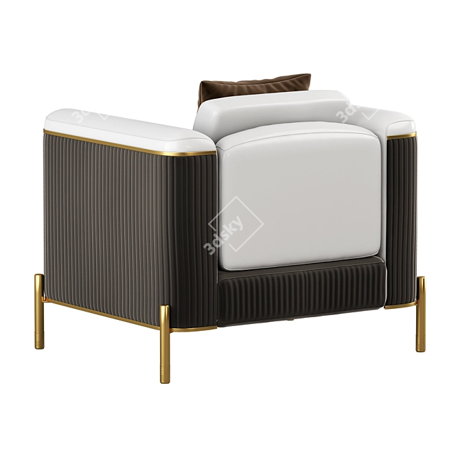 Modern Nappa Leather Sofa 3D model image 4