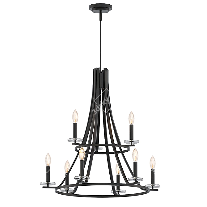 Elegant Verona 9-Light Chandelier 3D model image 1