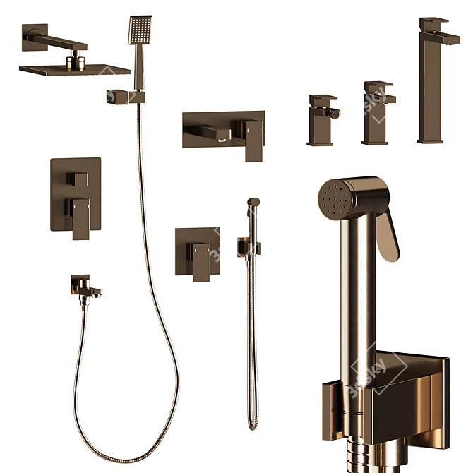 Timo Selene Collection: Complete Bathroom Set 3D model image 5