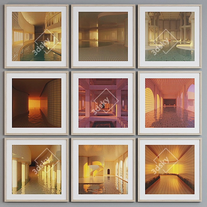 Modern Interior Picture Frame Set 3D model image 4