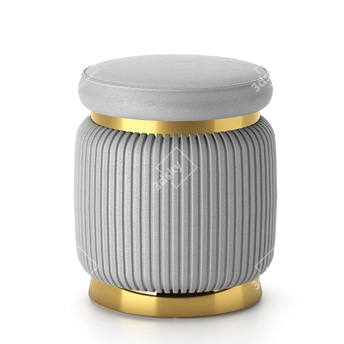 Elite 2OM Metal & Eco Leather Ottoman 3D model image 3