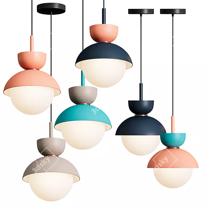 POMPON Pendant Lamp: Sleek Scandinavian Design 3D model image 1