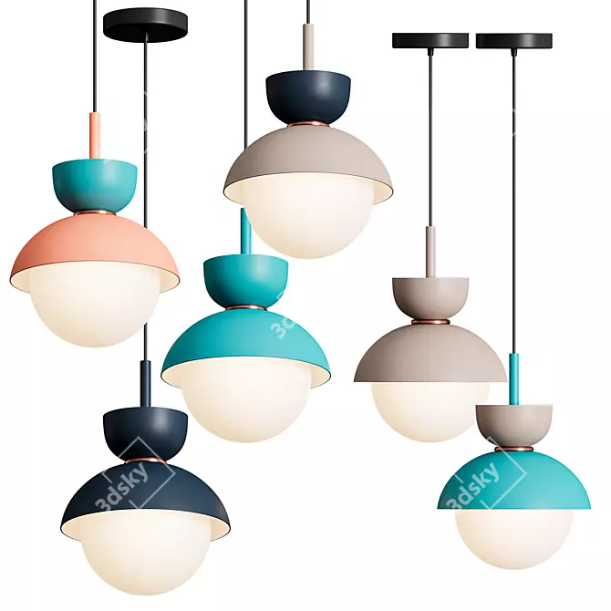 POMPON Pendant Lamp: Sleek Scandinavian Design 3D model image 2