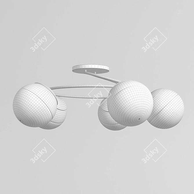 LUMION 5209/5C Ceiling Chandelier - Elegant Chrome and White Lighting 3D model image 2