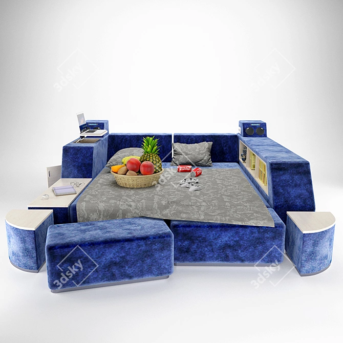 Sleek Minimalist Sofa 3D model image 2