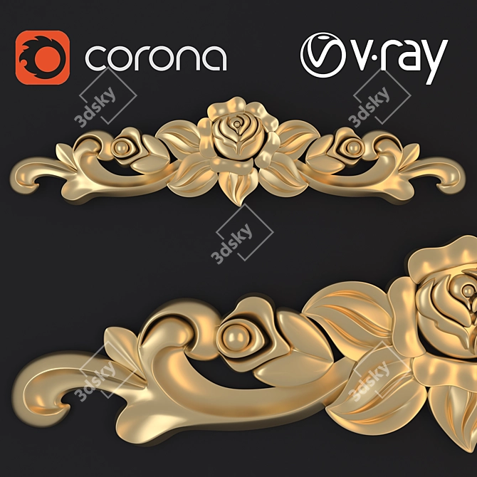 Elegant 60cm Ornament: Polys 27,312 3D model image 1