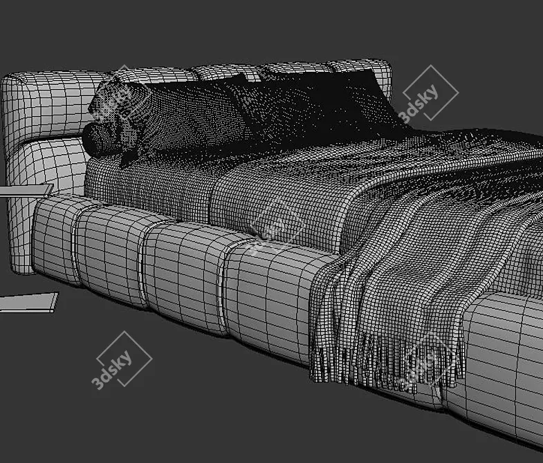 Luxurious B&B Italia Tufty Bed 3D model image 5