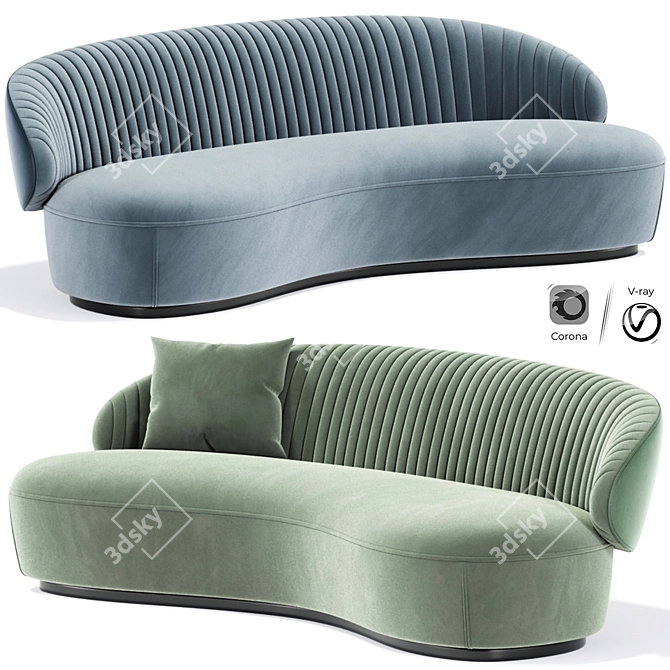 Curved Strip Sofa: Contemporary Design 3D model image 1