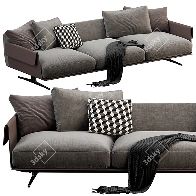 Modern Flexform Bretton 3 Seater 3D model image 2