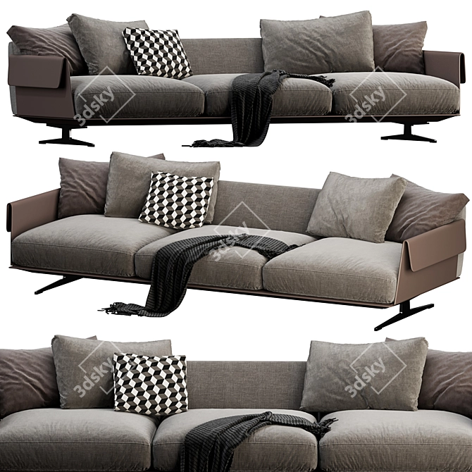 Modern Flexform Bretton 3 Seater 3D model image 4