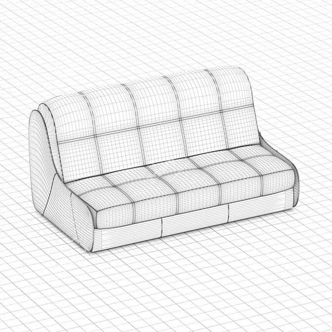 Bergen Azure: Stylish Rio Sofa 3D model image 3