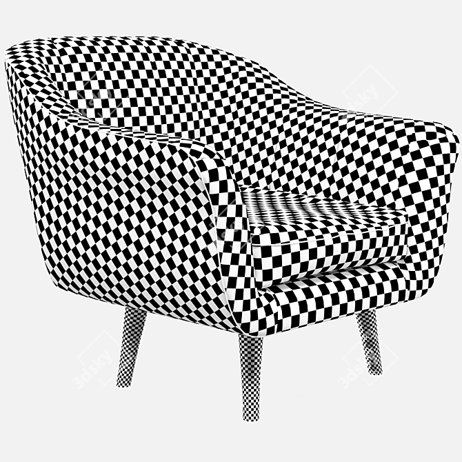 Sleek Mesh Armchair 3D model image 4