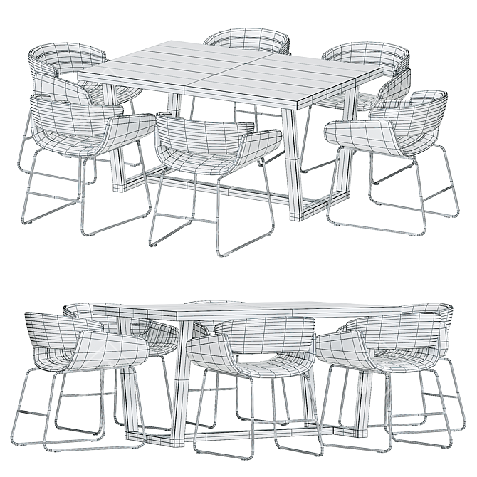 Blu Dot Racer Dining Table - Sleek, Modern Design 3D model image 3