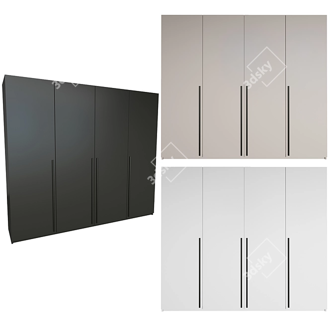 Elegant Lorena Wardrobes in Various Sizes & Colors 3D model image 2