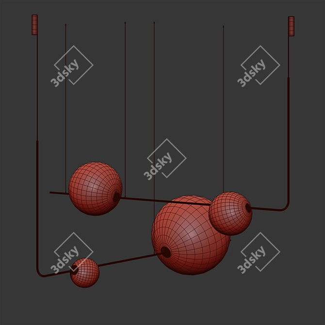 HENGE Superb-all Horizontal Pendant Light 3D model image 2