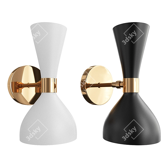 Italian Modern Bronze "Ludo" Wall Sconce 3D model image 1