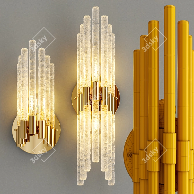 Sleek Crystal Wall Lamp 3D model image 2