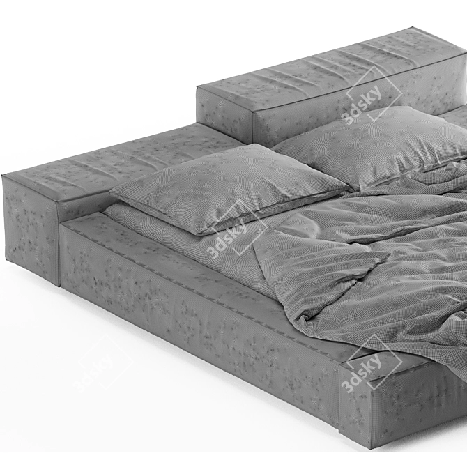 Luxurious Comfort: Extrasoft Bed 3D model image 5