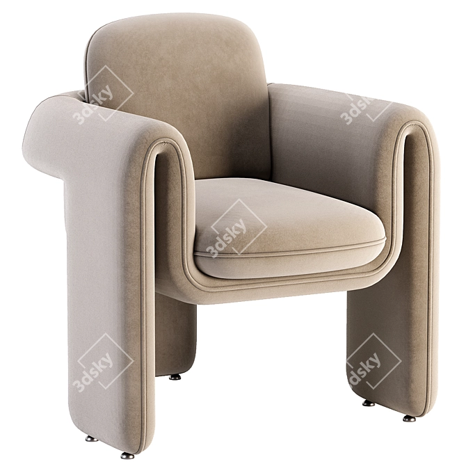 Modern Henna Armchair: Stylish Comfort 3D model image 2