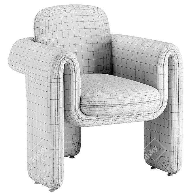 Modern Henna Armchair: Stylish Comfort 3D model image 4