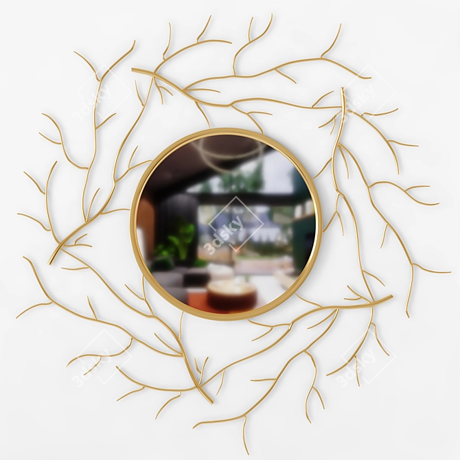 Elegant Magic Tree Mirror 3D model image 2