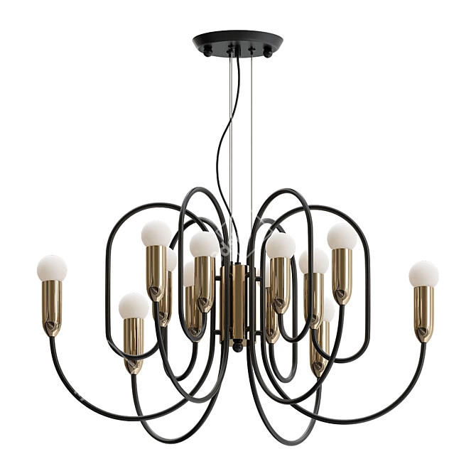Elegant 12-Light Inspiration Pendant 3D model image 1