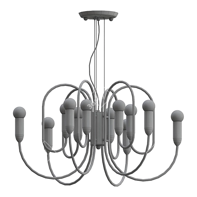 Elegant 12-Light Inspiration Pendant 3D model image 2