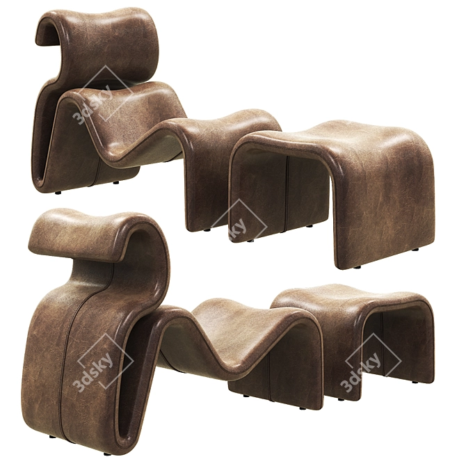 Artilleriet Leather Chair: Timeless Elegance 3D model image 1