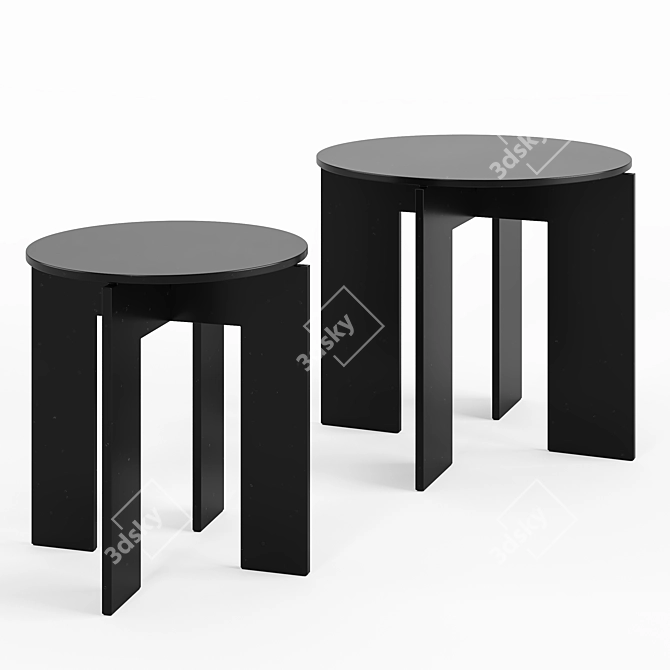 Sleek Piana Tables Set: Modern Elegance! 3D model image 3