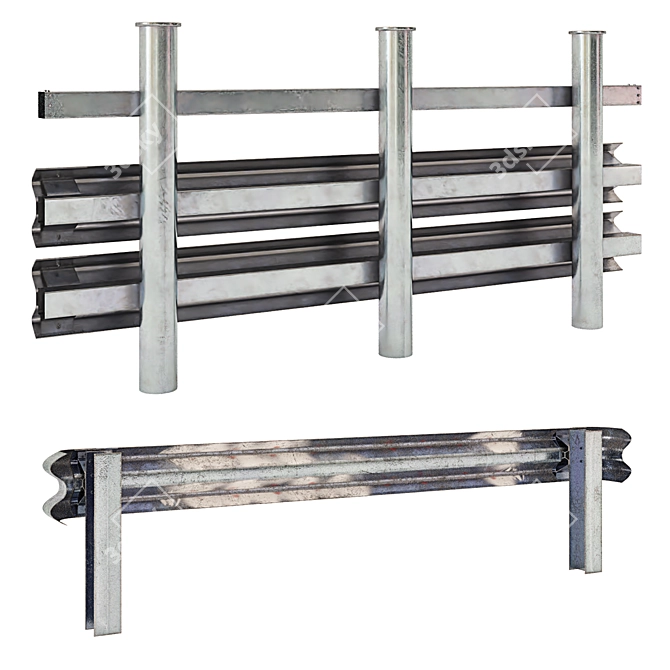 Space-Saving Twin Guardrail 3D model image 9