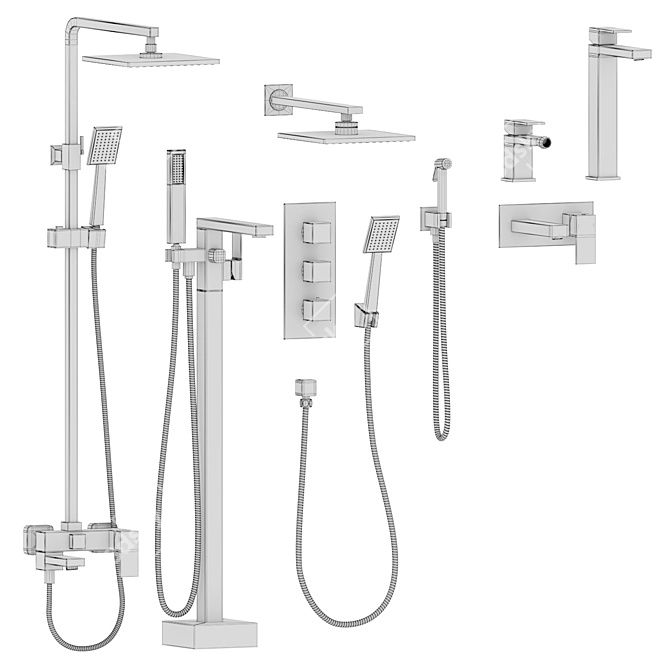 Timo Selene Bathroom Set 3D model image 6