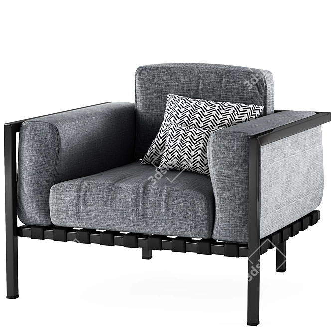 Stylish Natal Alu Armchair 3D model image 3