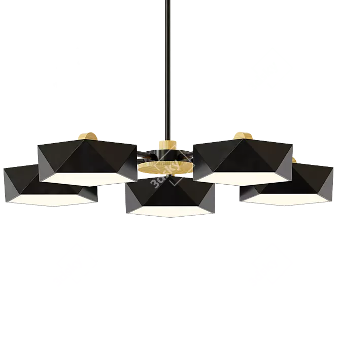 Modern Geometric LED Light Fixture 3D model image 1