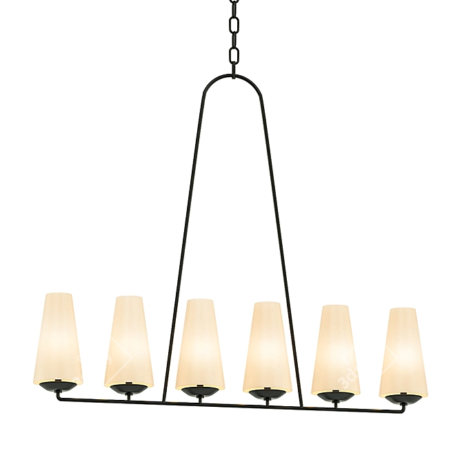 Elegant Fontaine Linear Chandelier 3D model image 1