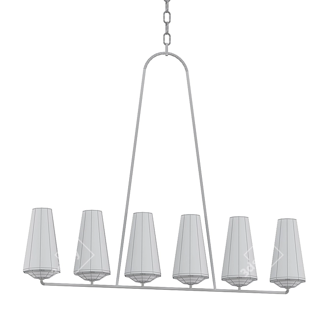 Elegant Fontaine Linear Chandelier 3D model image 2