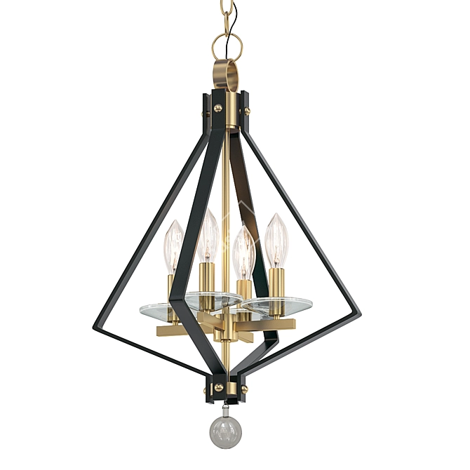 Elegant Four-Light Chandelier 3D model image 1