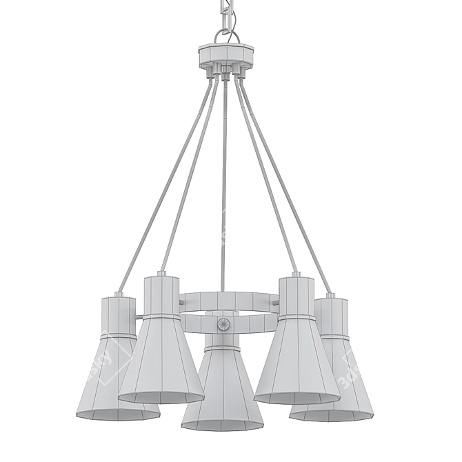 Elegant 5-Light LED Chandelier 3D model image 2