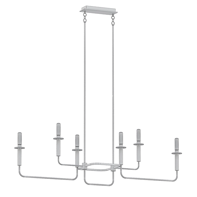 Sleek Linear Suspension Light: Alden 3D model image 2