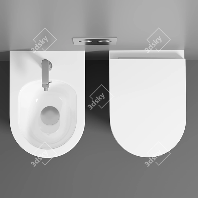 Marino Hanging Bidet: Sleek & Hygienic 3D model image 2