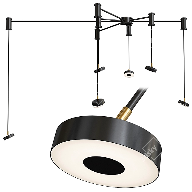 Modern Strain Pendant Light 3D model image 1