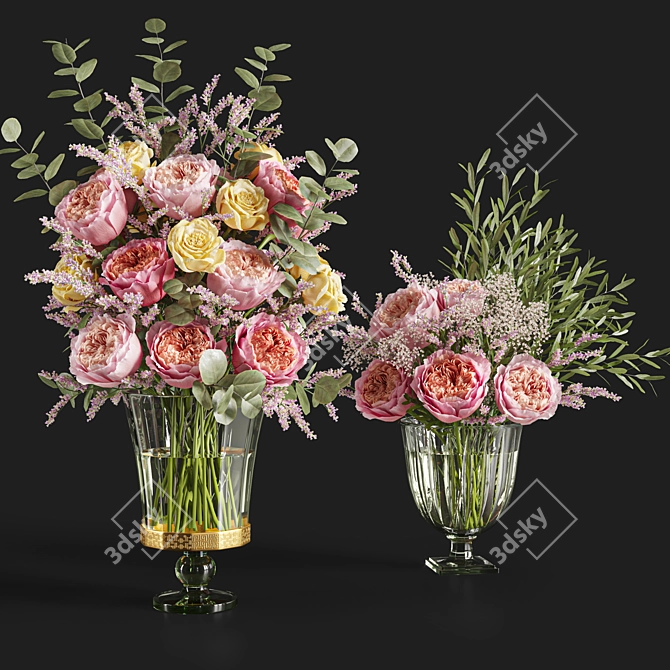 Caspian Rose Flower Set 3D model image 1
