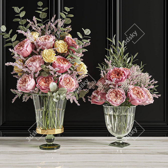 Caspian Rose Flower Set 3D model image 3