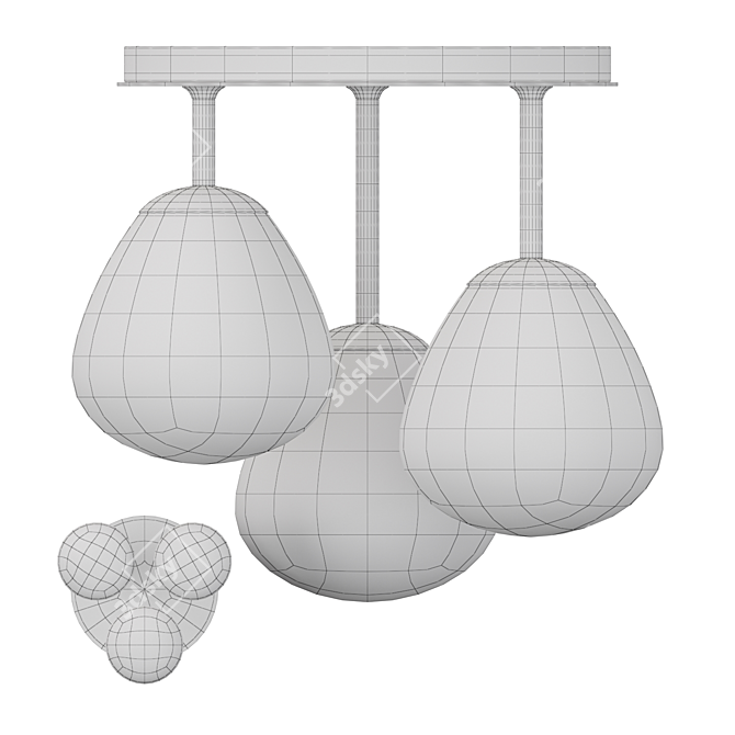 IKEA DEJSA Ceiling Light - Chrome and Blown Glass 3D model image 3