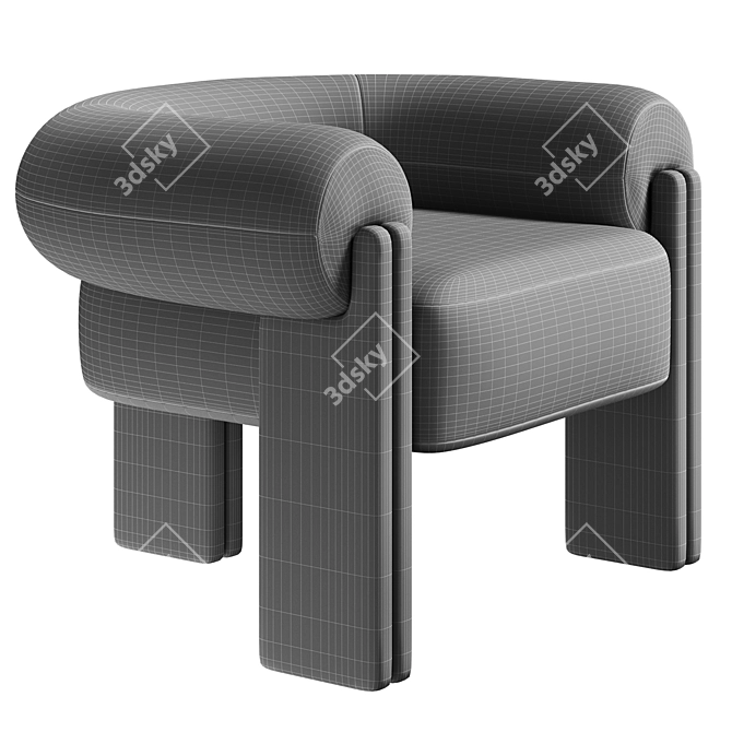 Sevigne Armchair: Aesthetic Comfort 3D model image 6