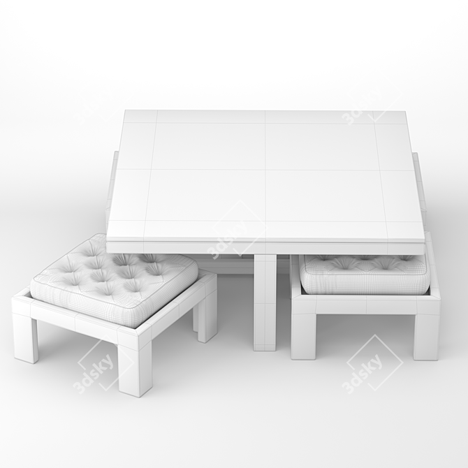 Indian Kivaha-4: Elegant Coffee Table 3D model image 4