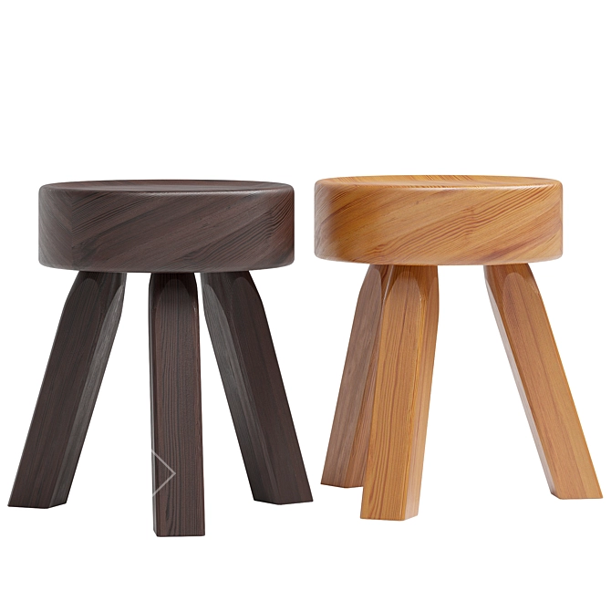 Frama AML Stool: Timeless Design, Pine 3D model image 2