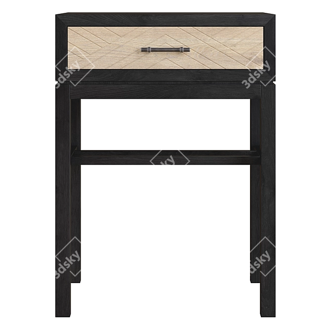 Elegant Ajana Accent Table: 1 Drawer Glamorous Design 3D model image 2