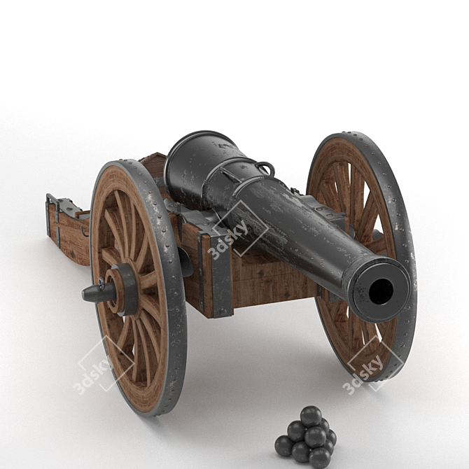 Ancient Warfare: 12-Pound Field Cannon 3D model image 5