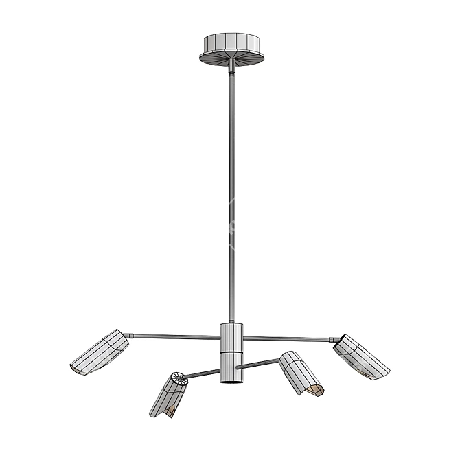Modern 2-Tier LED Chandelier 3D model image 2