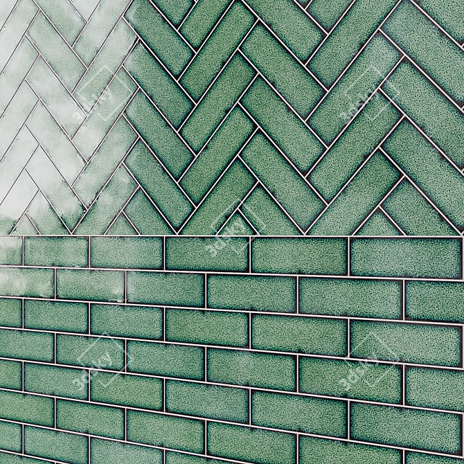 Raku Chiba Ceramic Tiles 6.5x20x1cm 3D model image 3